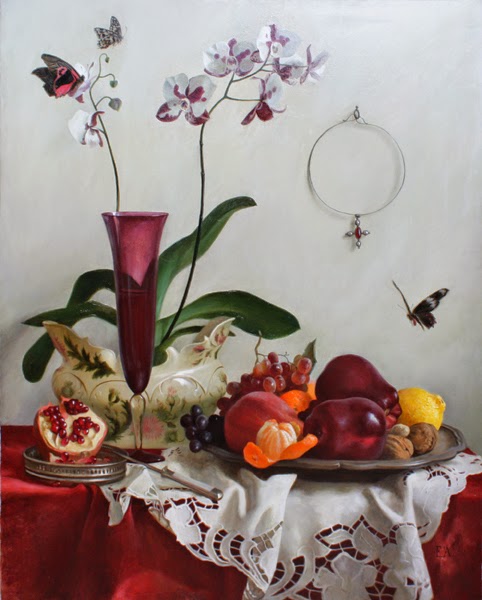 Orchidee und Granatapfel